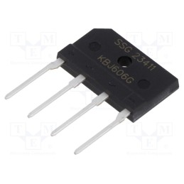 1 pcs x SMC DIODE SOLUTIONS - KBJ606GTB - Bridge rectifier: single-phase, Urmax: 600V, If: 6A, Ifsm: 150A