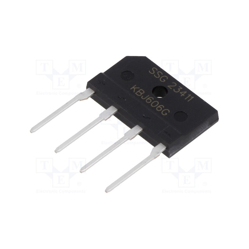 1 pcs x SMC DIODE SOLUTIONS - KBJ606GTB - Bridge rectifier: single-phase, Urmax: 600V, If: 6A, Ifsm: 150A