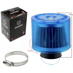 Blue conical air filter, diameter 35mm