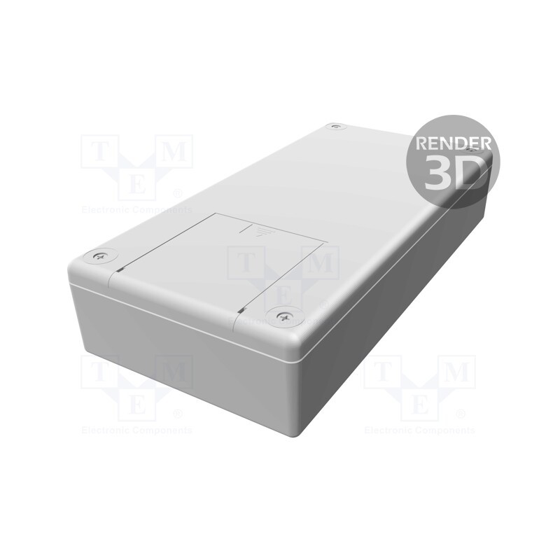 1 pcs x HAMMOND - 1599HSGYBAT - Enclosure: multipurpose, X: 110mm, Y: 220mm, Z: 44mm, 1599, ABS, grey