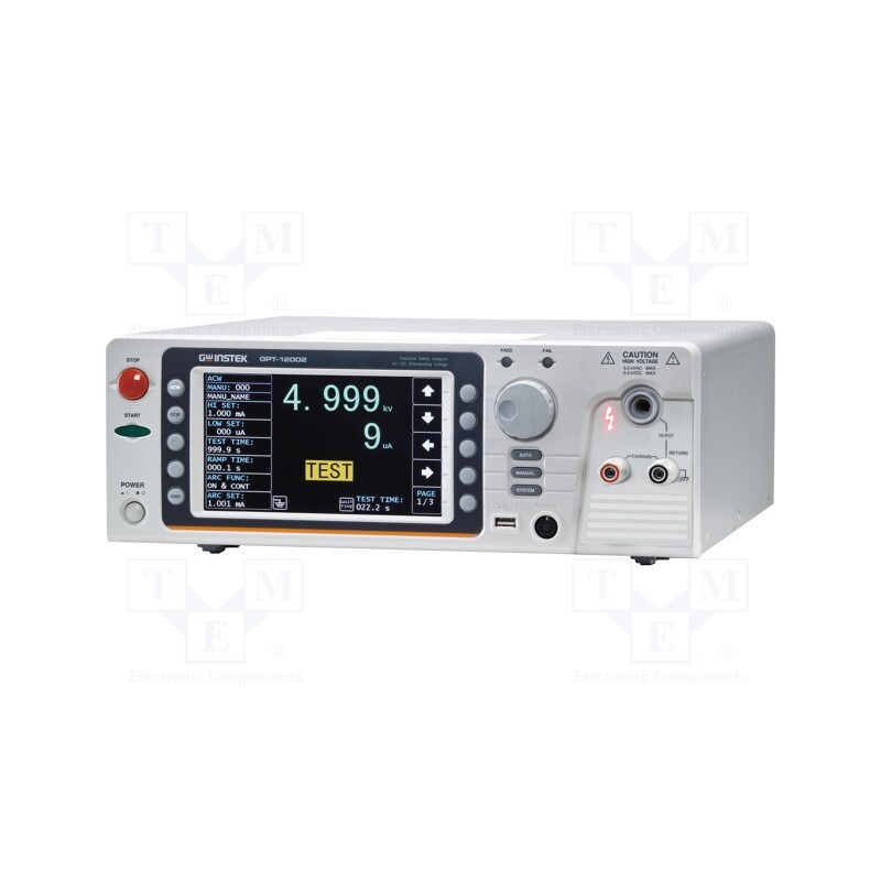 1 pcs x GW INSTEK - GPT-12002 - Safety tester, Utest: 0.05÷5kVAC,0.05÷6kVDC, True RMS AC