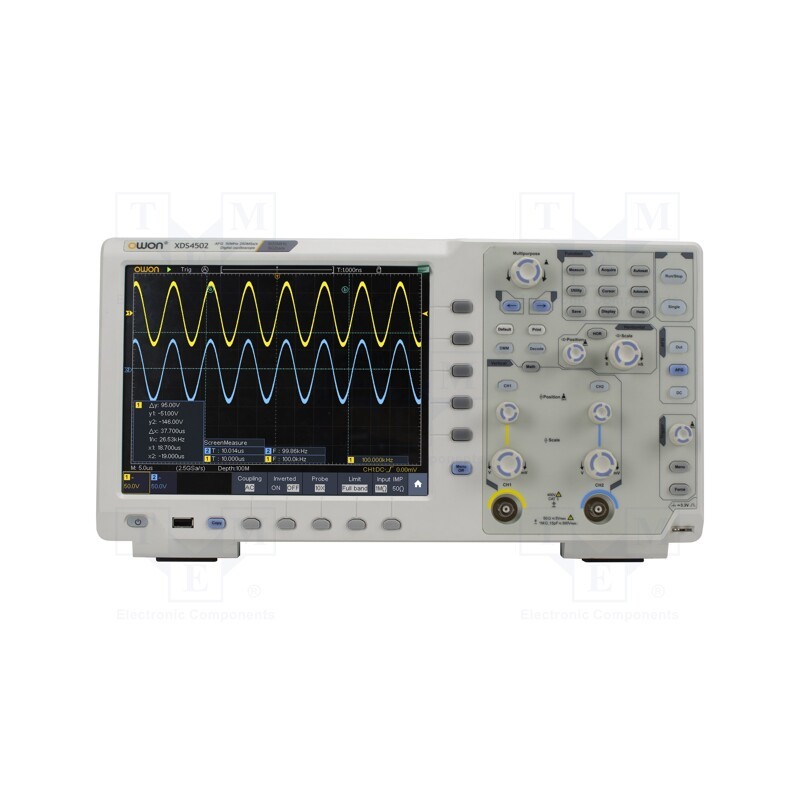 1 pcs x OWON - XDS4502 - Oscilloscope: digital, Ch: 2, 500MHz, 5Gsps, 400Mpts, LCD TFT 10,4'