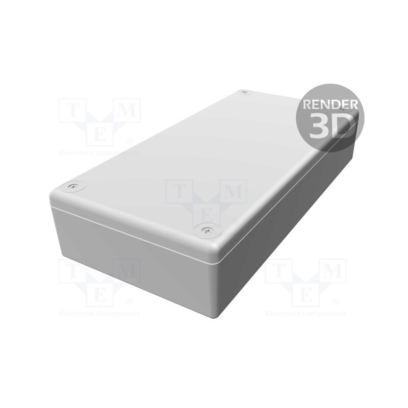 1 pcs x HAMMOND - 1599HGY - Enclosure: multipurpose, X: 110mm, Y: 220mm, Z: 44mm, 1599, ABS, grey