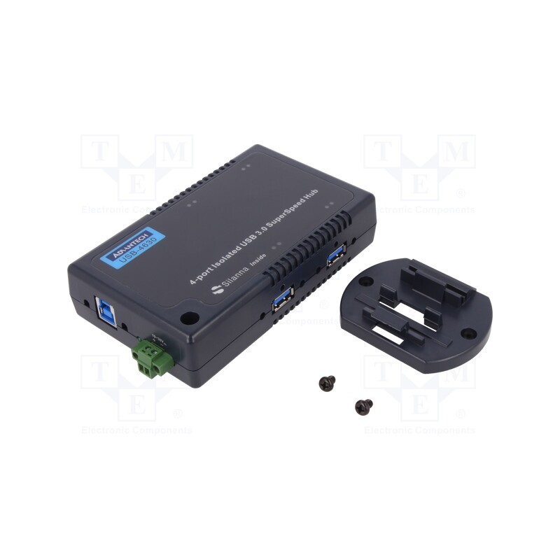 1 pcs x ADVANTECH - USB-4630-AE - HUB, 10÷30VDC, Kit: USB cable, USB 3.0 x4, 5Gbps, 700mA, 0÷60°C