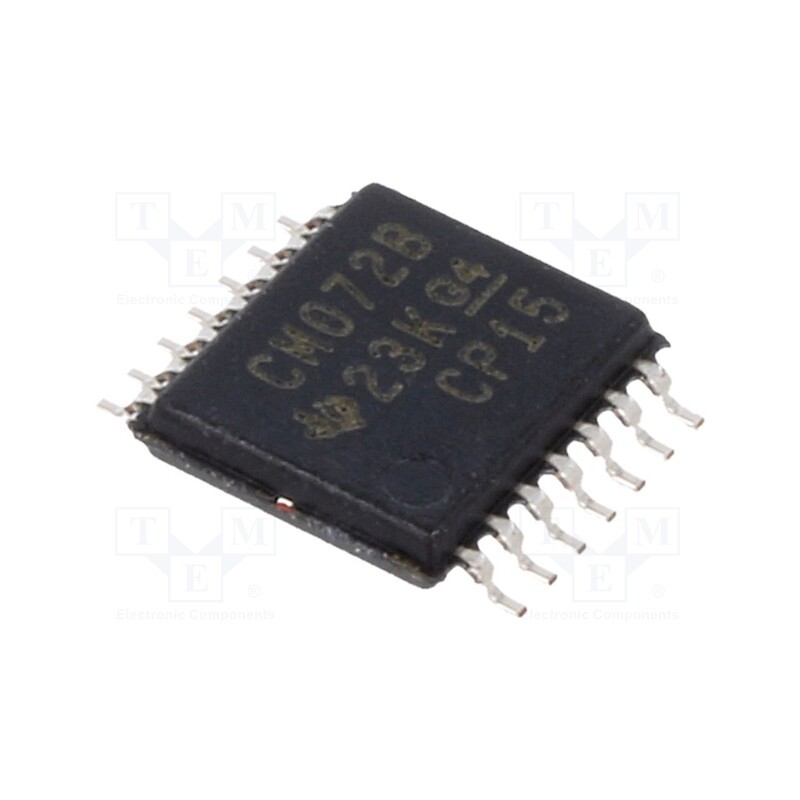 3 pcs x TEXAS INSTRUMENTS - CD4072BPW - IC: digital, OR, Ch: 2, IN: 4, CMOS, SMD, TSSOP14, 3÷18VDC, -55÷125°C