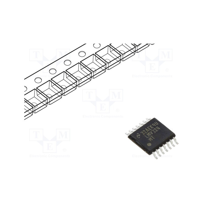 1 pcs x TEXAS INSTRUMENTS - LMV324MTX/NOPB - IC: operational amplifier, 1MHz, 2.7÷5.5V, Ch: 4, TSSOP14