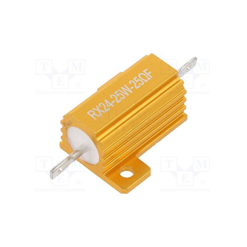 1 pcs x SR PASSIVES - AHP25W-25RF - Resistor: wire-wound, with heatsink, 25Ω, 25W, ±1%, 50ppm/°C