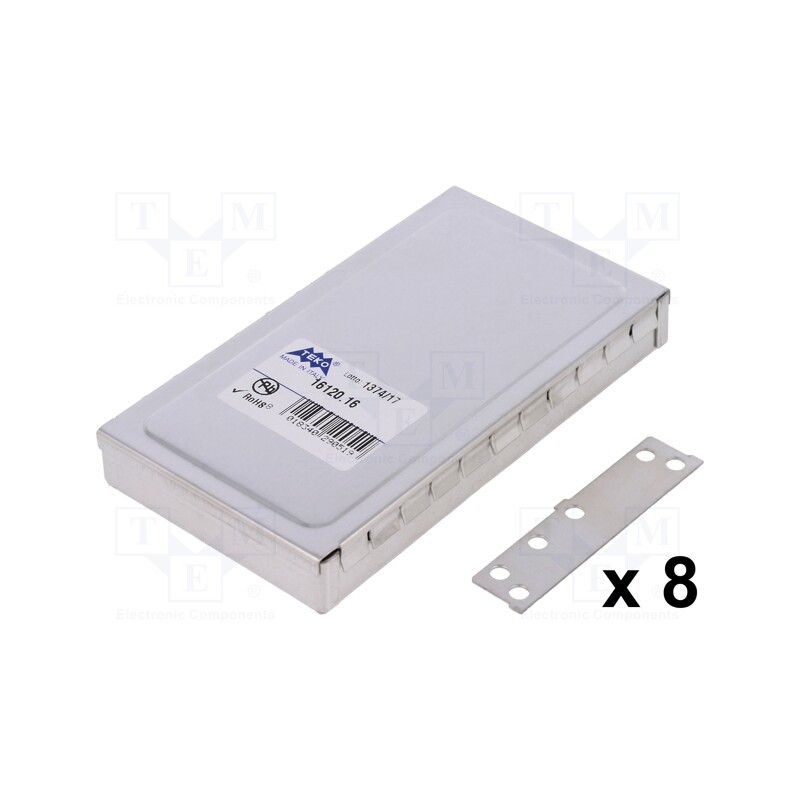 1 pcs x TEKO - 16120.16 - Enclosure: shielding, X: 68mm, Y: 122mm, Z: 17mm, steel