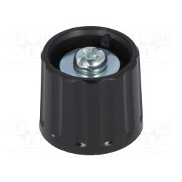 1 pcs x RITEL - 2021603 - Knob, polyamide, Øshaft: 6mm, Ø21x17.5mm, black, Shaft: smooth