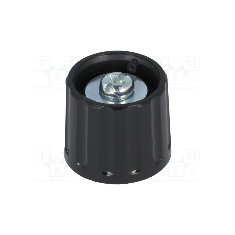 1 pcs x RITEL - 2021603 - Knob, polyamide, Øshaft: 6mm, Ø21x17.5mm, black, Shaft: smooth