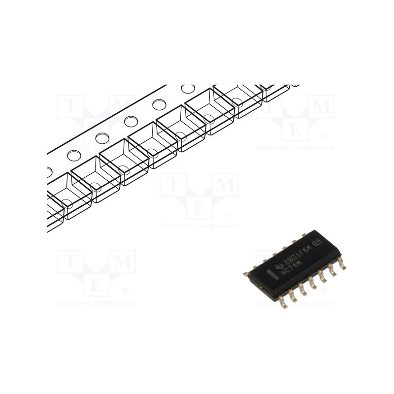 1 pcs x TEXAS INSTRUMENTS - CD74HC74M96 - IC: digital, D flip-flop, Ch: 2, SMD, SO14, HC