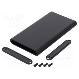 1 pcs x HAMMOND - 1455A1202BK - Enclosure: with panel, 1455, X: 70mm, Y: 120mm, Z: 12mm, aluminium