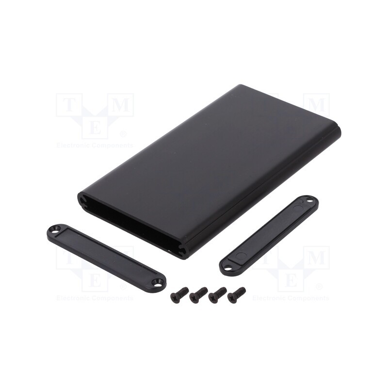 1 pcs x HAMMOND - 1455A1202BK - Enclosure: with panel, 1455, X: 70mm, Y: 120mm, Z: 12mm, aluminium