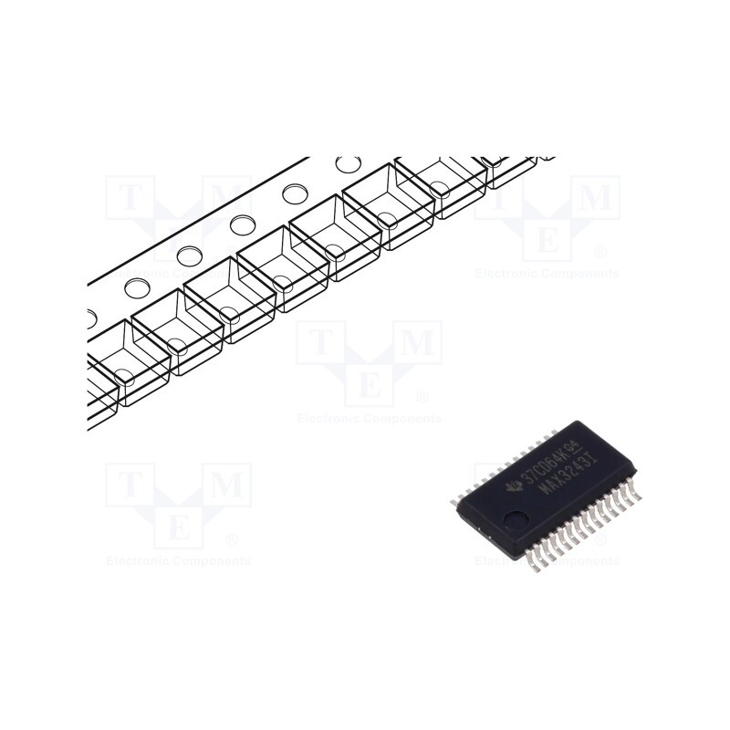 1 pcs x TEXAS INSTRUMENTS - MAX3243IDBR - IC: interface, receiver,line driver, RS232, 250kbps, SSOP28