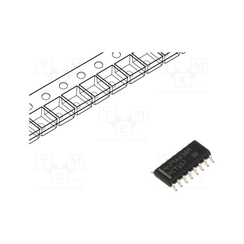 1 pcs x TEXAS INSTRUMENTS - SN74HCT157DR - IC: digital, 2 to 1 line,multiplexer,data selector, Ch: 4, SMD