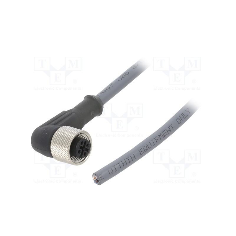 1 pcs x ALPHA WIRE - AW0400101 SL355 - Connection lead, M12, PIN: 4, angled, 0.6m, plug, 250VAC, 2.2A, PUR