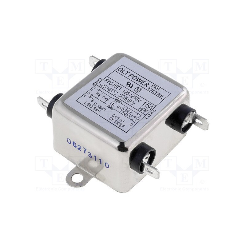 1 pcs x QLT POWER - FYC15T1 - Filter: anti-interference, 250VAC, Cx: 100nF, Cy: 3.3nF, 0.9mH, 10MΩ