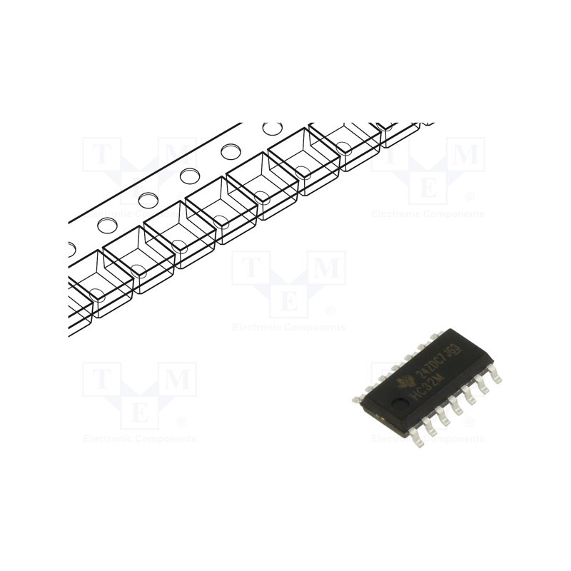 1 pcs x TEXAS INSTRUMENTS - CD74HC32M96 - IC: digital, OR, Ch: 4, IN: 2, SMD, SO14, 2÷6VDC, HC