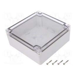 1 pcs x KRADEX - ZP150.150.60SJP TM ABS-PC - Enclosure: multipurpose, X: 150mm, Y: 150mm, Z: 60mm, ZP, ABS, IK07
