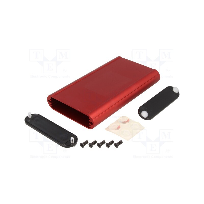 1 pcs x HAMMOND - 1455B1202RD -AS - Enclosure: with panel, 1455, X: 72mm, Y: 120mm, Z: 19mm, aluminium