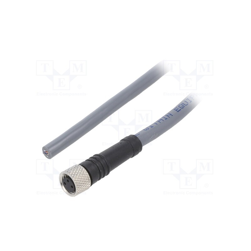 1 pcs x ALPHA WIRE - GR0300100 SL357 - Connection lead, M8, PIN: 3, straight, 3m, plug, 63VAC, 2.7A, PUR