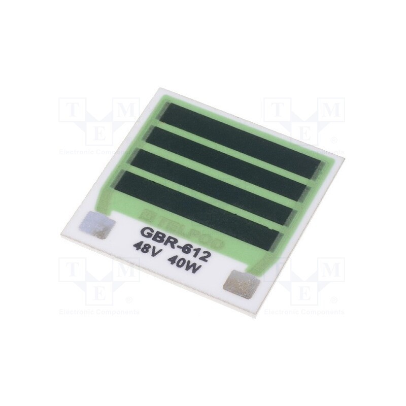 1 pcs x TELPOD - GBR-612-48-40-1 - Resistor: thick film, heating, glued, 57.6Ω, 40W, soldering pads