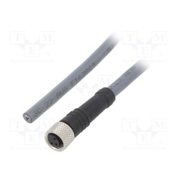 1 pcs x ALPHA WIRE - GR0300100 SL358 - Connection lead, M8, PIN: 3, straight, 5m, plug, 63VAC, 2.7A, PUR