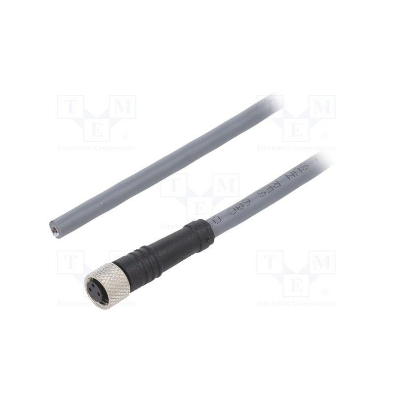 1 pcs x ALPHA WIRE - GR0300100 SL359 - Connection lead, M8, PIN: 3, straight, 10m, plug, 63VAC, 2.7A, PUR