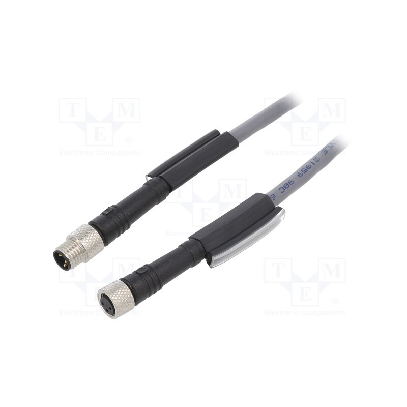 1 pcs x ALPHA WIRE - GR03HR100 SL356 - Connection lead, M8, PIN: 3, 1m, plug, 63VAC, 2.7A, -25÷80°C, PUR
