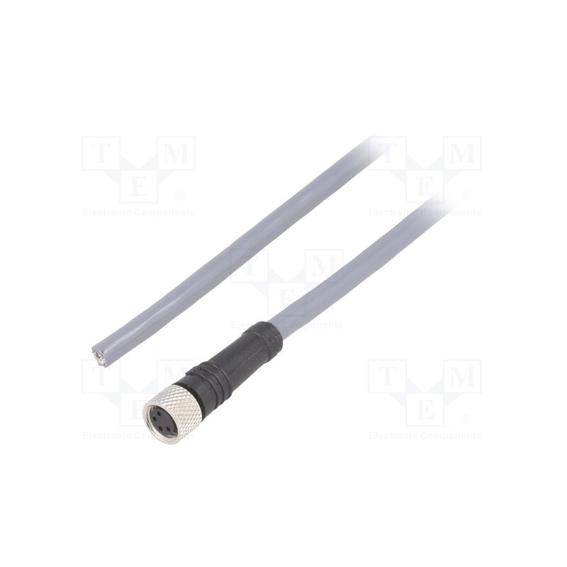 1 pcs x ALPHA WIRE - GR0400101 SL357 - Connection lead, M8, PIN: 4, straight, 3m, plug, 36VAC, 2.2A, PUR