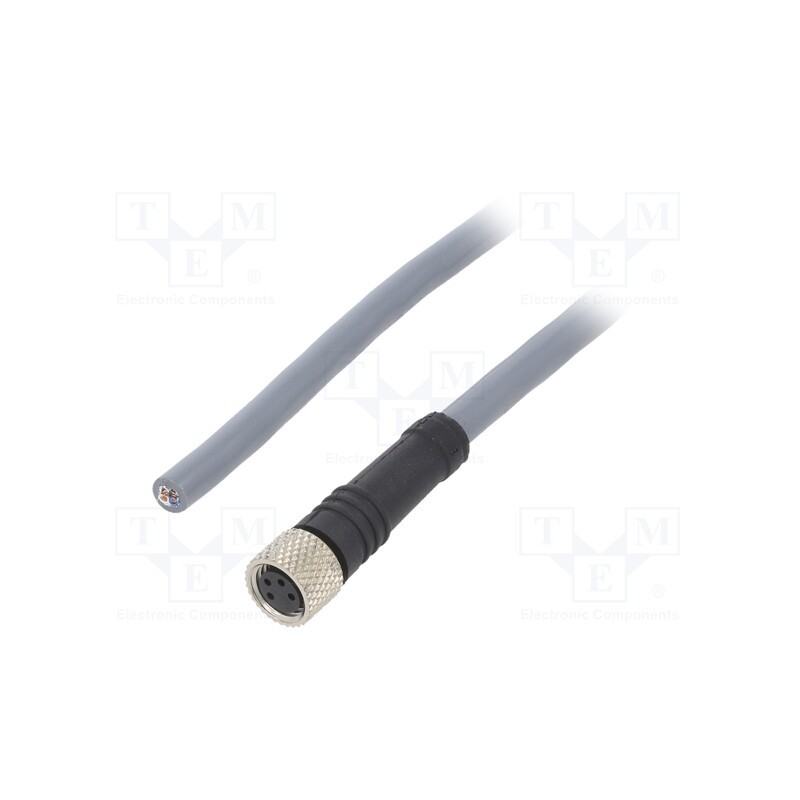 1 pcs x ALPHA WIRE - GR0400101 SL358 - Connection lead, M8, PIN: 4, straight, 5m, plug, 36VAC, 2.2A, PUR
