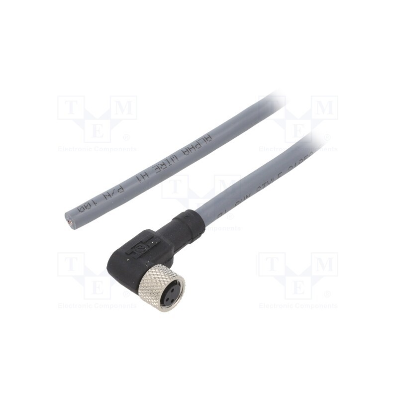 1 pcs x ALPHA WIRE - GW0300100 SL357 - Connection lead, M8, PIN: 3, angled, 3m, plug, 63VAC, 2.7A, -25÷80°C