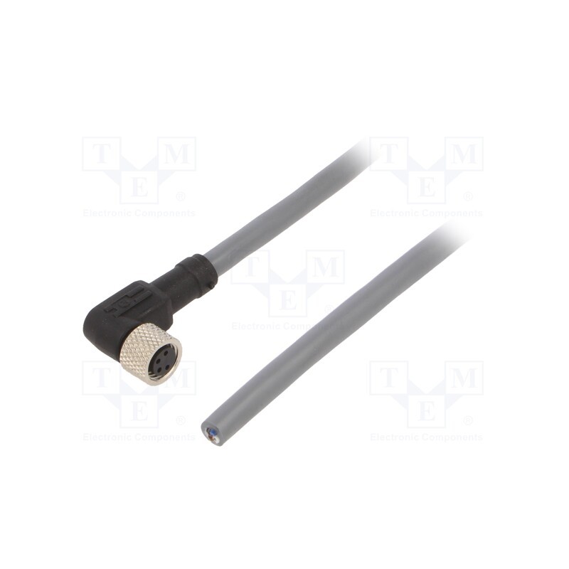 1 pcs x ALPHA WIRE - GW0400101 SL358 - Connection lead, M8, PIN: 4, angled, 5m, plug, 36VAC, 2.2A, -25÷80°C