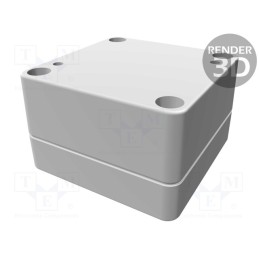 1 pcs x HAMMOND - 1555B2GY - Enclosure: multipurpose, X: 65mm, Y: 65mm, Z: 40mm, 1555, grey