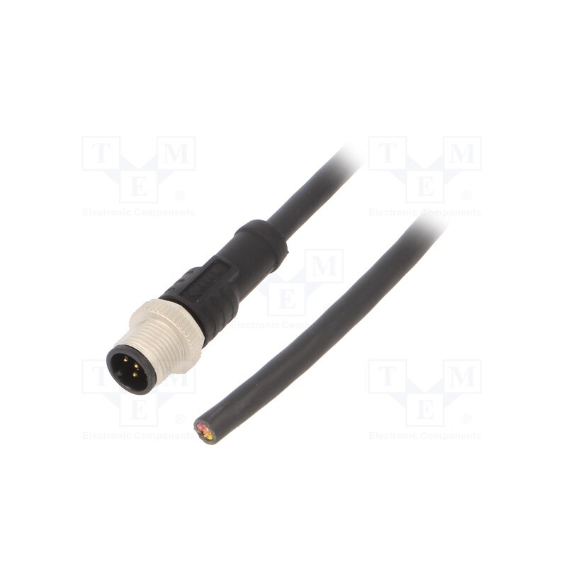 1 pcs x AMPHENOL LTW - M12A-05BMMM-SL8N01 - Connection lead, M12, PIN: 5, straight, 1m, plug, 60VAC, 4A, -20÷80°C