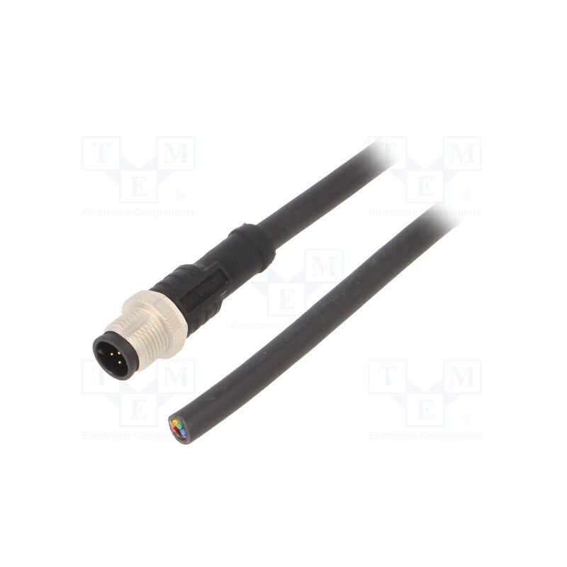 1 pcs x AMPHENOL LTW - M12A-08BMMM-SL8N01 - Connection lead, M12, PIN: 8, straight, 1m, plug, 30VAC, 2A, -20÷80°C