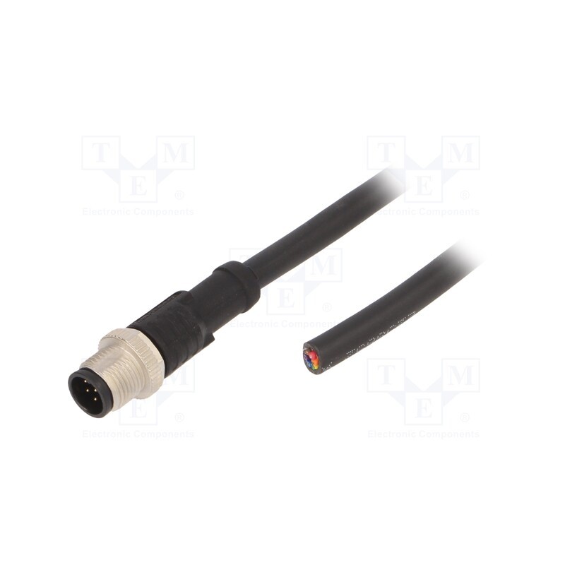 1 pcs x AMPHENOL LTW - M12A-08BMMM-SL8N02 - Connection lead, M12, PIN: 8, straight, 2m, plug, 30VAC, 2A, -20÷80°C