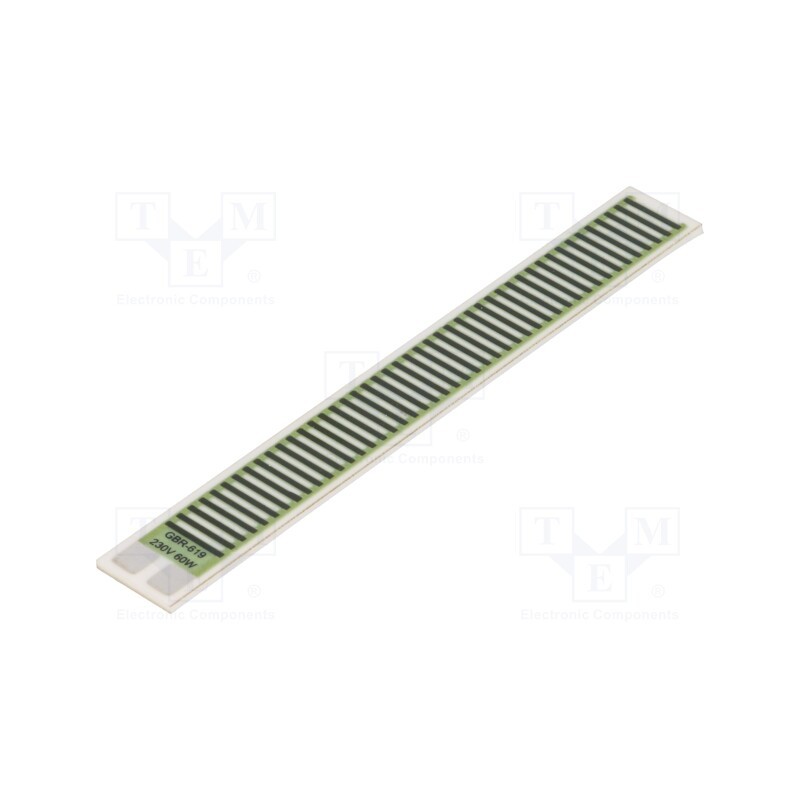 1 pcs x TELPOD - GBR-619-230-60-2 - Resistor: thick film, heating, glued, 881.6Ω, 60W, 76.2x9.53x1mm