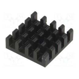 1 pcs x FISCHER ELEKTRONIK - ICK BGA 19 X 19 X 6 - Heatsink: extruded, black, L: 19mm, W: 19mm, H: 6mm, aluminium