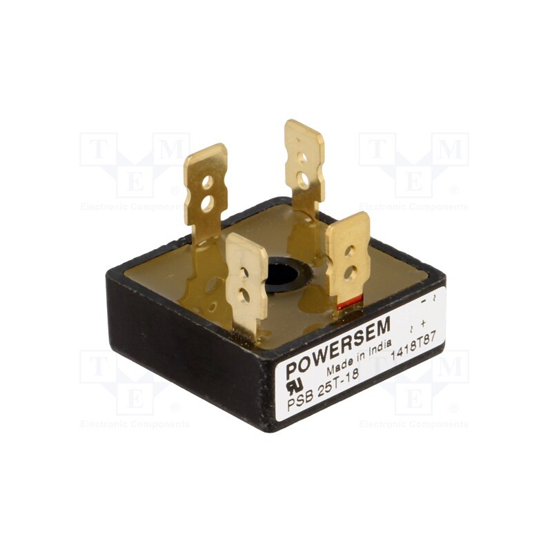 1 pcs x POWERSEM - PSB 25T/18 - Bridge rectifier: single-phase, Urmax: 1.8kV, If: 21A, Ifsm: 360A