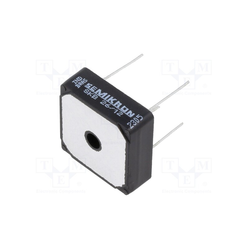 1 pcs x SEMIKRON DANFOSS - SKB 26/12 07221520 - Bridge rectifier: single-phase, Urmax: 1.2kV, If: 18A, Ifsm: 320A
