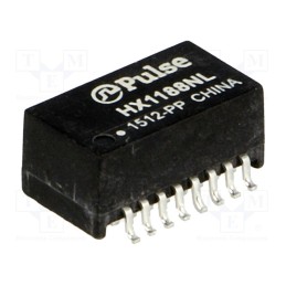 1 pcs x PULSE - HX1188NL - Transformer: LAN, SMD, -40÷85°C, -1dB, Number of ports: 1
