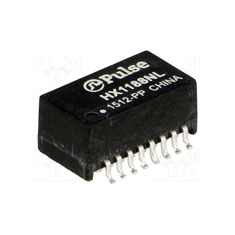 1 pcs x PULSE - HX1188NL - Transformer: LAN, SMD, -40÷85°C, -1dB, Number of ports: 1