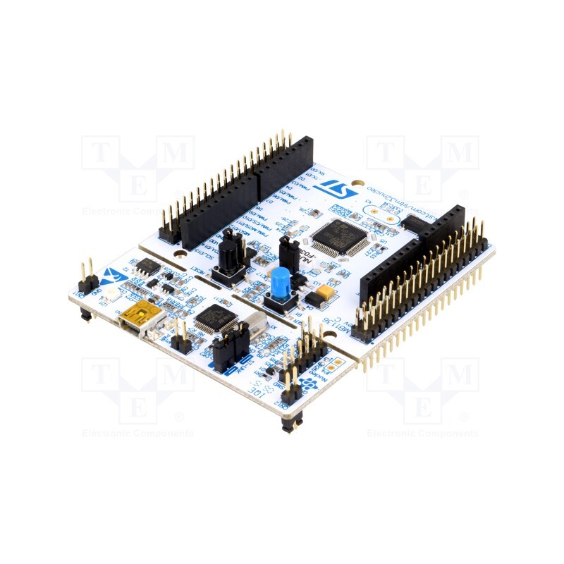 1 pcs x STMicroelectronics - NUCLEO-F030R8 - Dev.kit: STM32, STM32F030R8T6, Add-on connectors: 2, base board