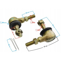 Steering rod end for quad atv gold