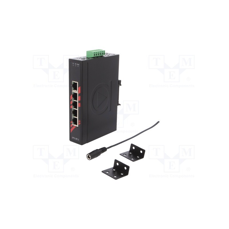 1 pcs x ANTAIRA - LNX-500AG-T - Switch Ethernet, unmanaged, Number of ports: 5, 12÷48VDC, RJ45, 5W