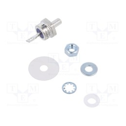 1 pcs x NTE Electronics - NTE5248A - Diode: Zener, 50W, 7.5V, DO5, screw type, , anode to stud, 125uA