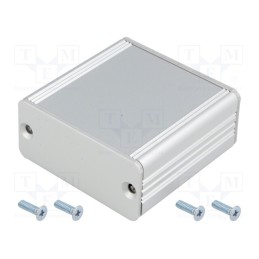 1 pcs x FISCHER ELEKTRONIK - AKG 55 24 50 ME - Enclosure: with panel, AKG, X: 55mm, Y: 50mm, Z: 24mm, aluminium, grey