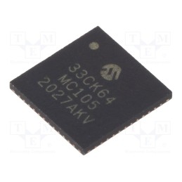 1 pcs x MICROCHIP TECHNOLOGY - DSPIC33CK64MC105-I/M4 - IC: dsPIC microcontroller, 64kB, 8kBSRAM, UQFN48, DSPIC, 0.4mm