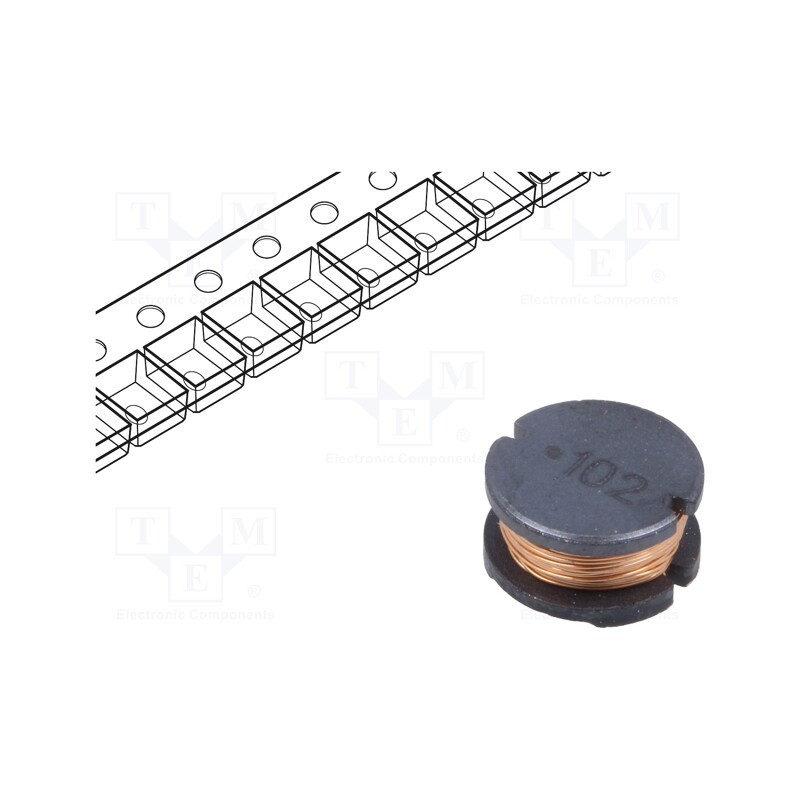1 pcs x BOURNS - SDR1006-102KL - Inductor: wire, SMD, 1mH, 230mA, ±10%, Q: 30, Ø: 10mm, H: 6mm, 3.1Ω